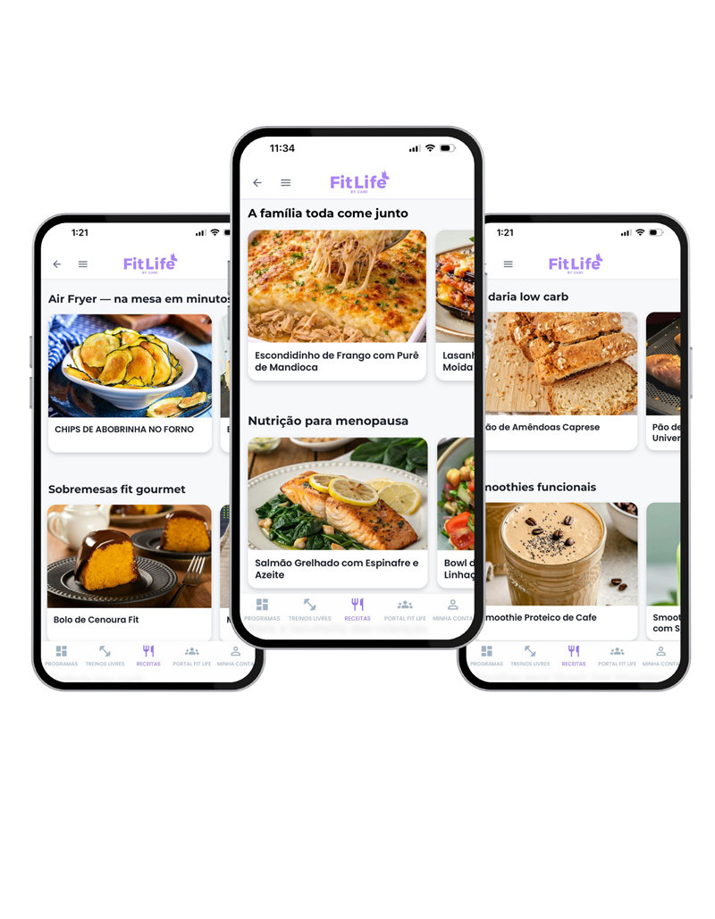 Receitas no Fit Life App